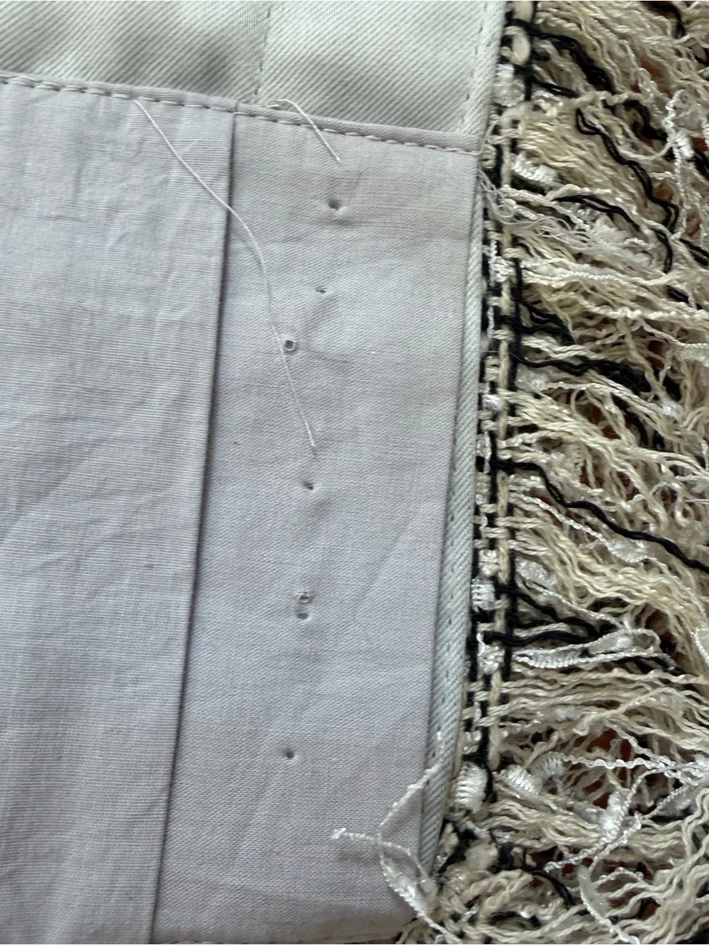 Anthropologie verity tweed cotton blackout curtain panel black white 50 x 96 in